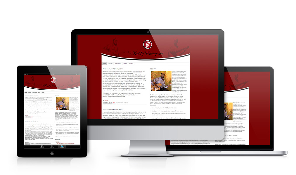 Teddy Crawford musicial instruction and perforomance schedule website
